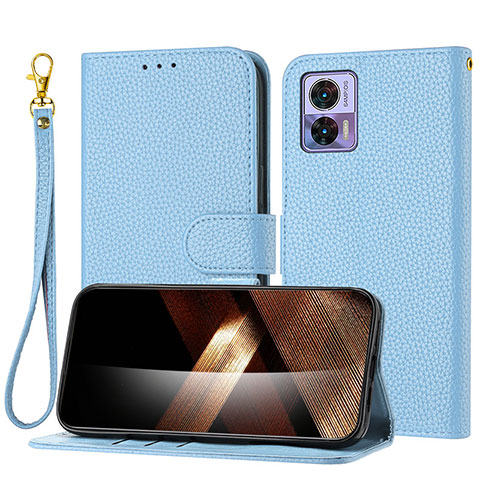 Funda de Cuero Cartera con Soporte Carcasa Y09X para Motorola Moto Edge 30 Neo 5G Azul