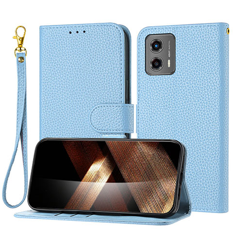 Funda de Cuero Cartera con Soporte Carcasa Y09X para Motorola Moto G 5G (2023) Azul