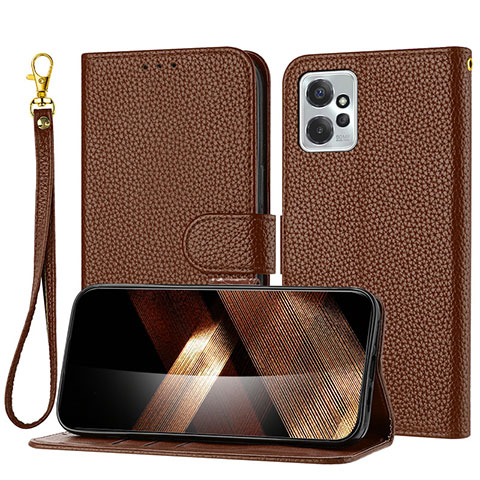 Funda de Cuero Cartera con Soporte Carcasa Y09X para Motorola Moto G Power 5G (2023) Marron