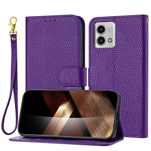 Funda de Cuero Cartera con Soporte Carcasa Y09X para Motorola Moto G Stylus (2023) 5G Morado