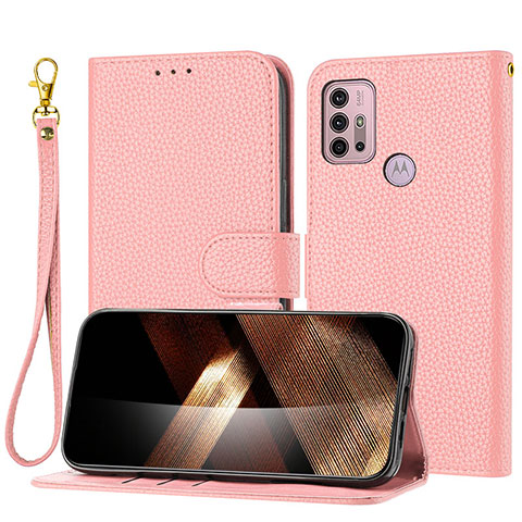 Funda de Cuero Cartera con Soporte Carcasa Y09X para Motorola Moto G10 Oro Rosa