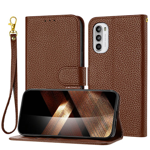 Funda de Cuero Cartera con Soporte Carcasa Y09X para Motorola Moto G31 Marron