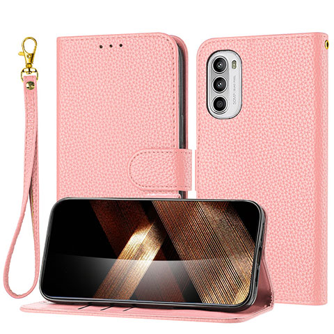 Funda de Cuero Cartera con Soporte Carcasa Y09X para Motorola Moto G31 Oro Rosa