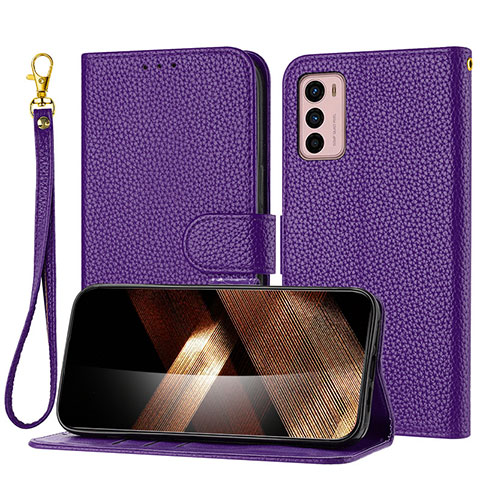 Funda de Cuero Cartera con Soporte Carcasa Y09X para Motorola Moto G42 Morado