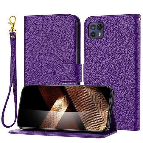 Funda de Cuero Cartera con Soporte Carcasa Y09X para Motorola Moto G50 5G Morado