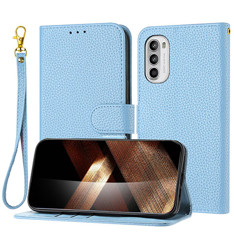 Funda de Cuero Cartera con Soporte Carcasa Y09X para Motorola Moto G62 5G Azul