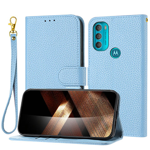 Funda de Cuero Cartera con Soporte Carcasa Y09X para Motorola Moto G71 5G Azul