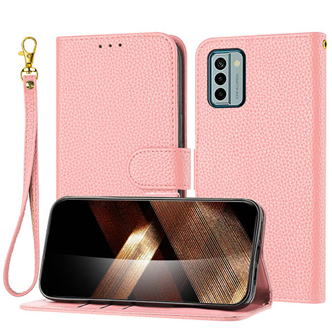 Funda de Cuero Cartera con Soporte Carcasa Y09X para Nokia G22 Oro Rosa