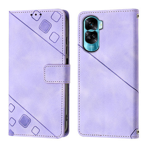 Funda de Cuero Cartera con Soporte Carcasa YB1 para Huawei Honor 90 Lite 5G Morado