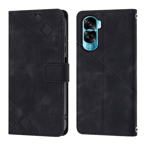 Funda de Cuero Cartera con Soporte Carcasa YB1 para Huawei Honor 90 Lite 5G Negro