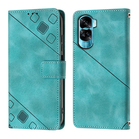 Funda de Cuero Cartera con Soporte Carcasa YB1 para Huawei Honor 90 Lite 5G Verde