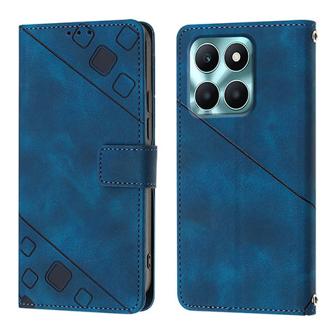 Funda de Cuero Cartera con Soporte Carcasa YB1 para Huawei Honor X8b Azul