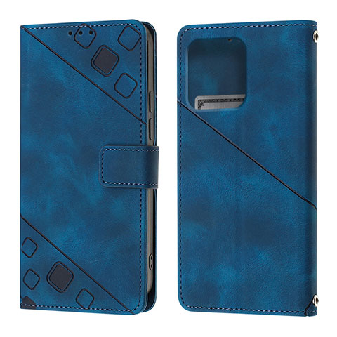 Funda de Cuero Cartera con Soporte Carcasa YB1 para Motorola Moto Edge 40 Pro 5G Azul