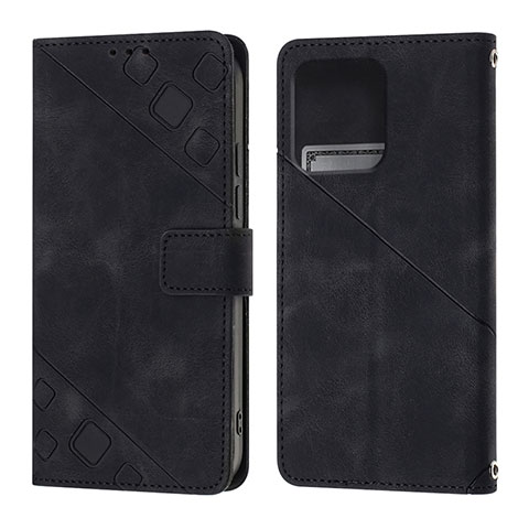 Funda de Cuero Cartera con Soporte Carcasa YB1 para Motorola Moto Edge Plus (2023) 5G Negro