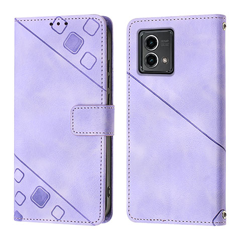 Funda de Cuero Cartera con Soporte Carcasa YB1 para Motorola Moto G 5G (2023) Morado