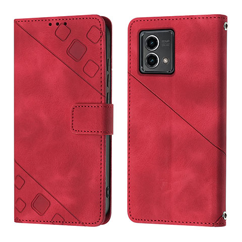 Funda de Cuero Cartera con Soporte Carcasa YB1 para Motorola Moto G 5G (2023) Rojo