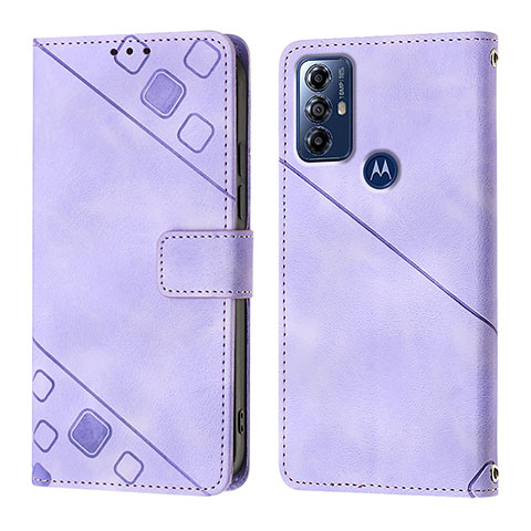 Funda de Cuero Cartera con Soporte Carcasa YB1 para Motorola Moto G Play (2023) Morado