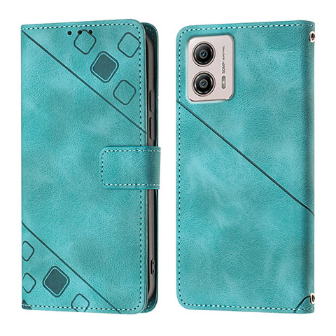 Funda de Cuero Cartera con Soporte Carcasa YB1 para Motorola Moto G53 5G Verde