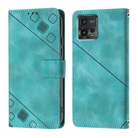 Funda de Cuero Cartera con Soporte Carcasa YB1 para Motorola Moto G72 Verde