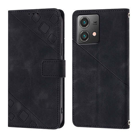 Funda de Cuero Cartera con Soporte Carcasa YB1 para Motorola Moto G84 5G Negro