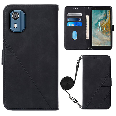 Funda de Cuero Cartera con Soporte Carcasa YB1 para Nokia C02 Negro