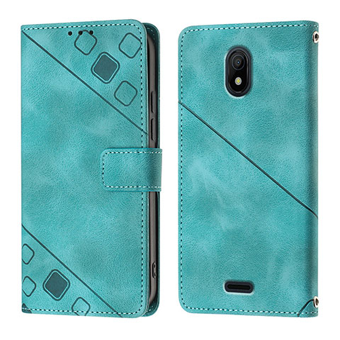 Funda de Cuero Cartera con Soporte Carcasa YB1 para Nokia C100 Verde