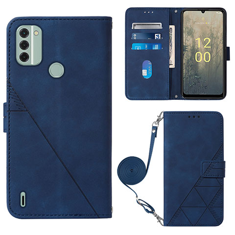 Funda de Cuero Cartera con Soporte Carcasa YB1 para Nokia C31 Azul