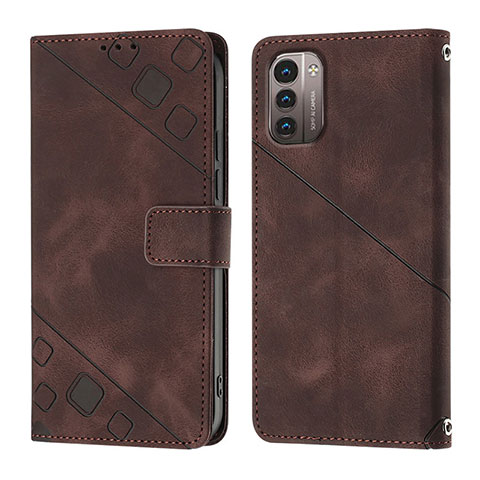 Funda de Cuero Cartera con Soporte Carcasa YB1 para Nokia G21 Marron