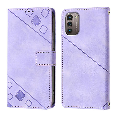 Funda de Cuero Cartera con Soporte Carcasa YB1 para Nokia G21 Morado