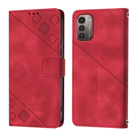 Funda de Cuero Cartera con Soporte Carcasa YB1 para Nokia G21 Rojo