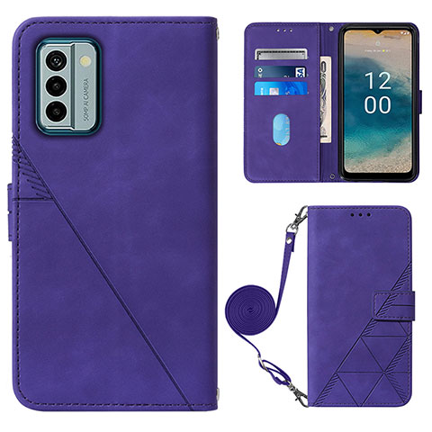 Funda de Cuero Cartera con Soporte Carcasa YB1 para Nokia G22 Morado