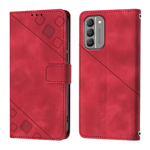 Funda de Cuero Cartera con Soporte Carcasa YB1 para Nokia G400 5G Rojo