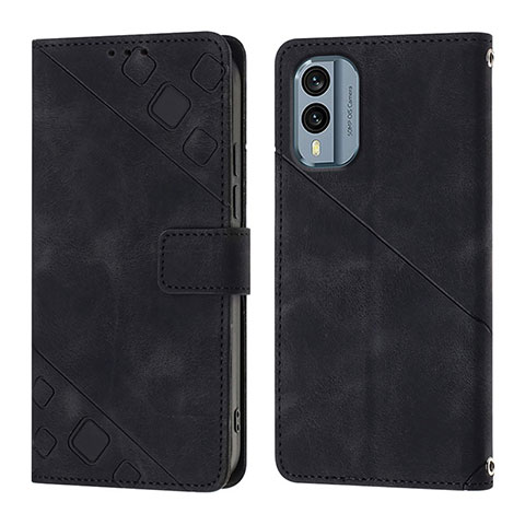 Funda de Cuero Cartera con Soporte Carcasa YB1 para Nokia X30 5G Negro