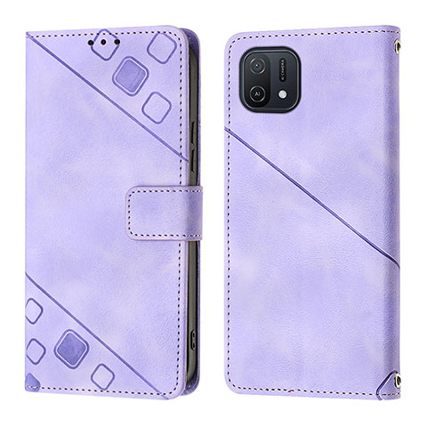 Funda de Cuero Cartera con Soporte Carcasa YB1 para Oppo A16K Morado