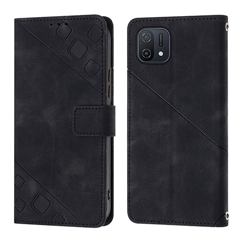 Funda de Cuero Cartera con Soporte Carcasa YB1 para Oppo A16K Negro