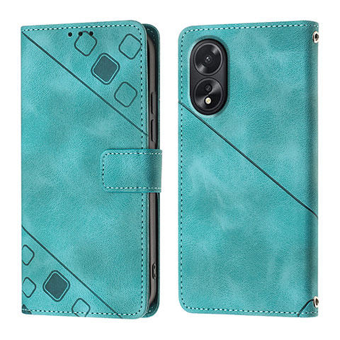 Funda de Cuero Cartera con Soporte Carcasa YB1 para Oppo A18 Verde