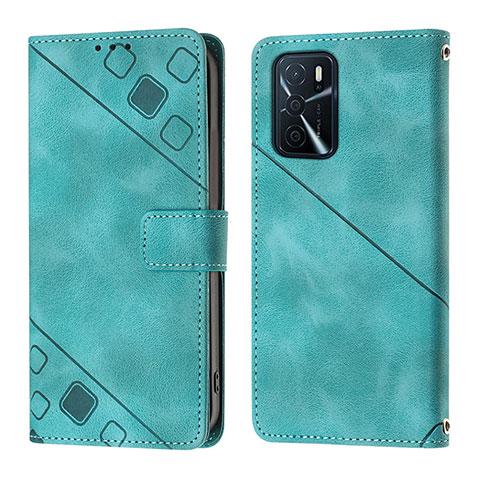 Funda de Cuero Cartera con Soporte Carcasa YB1 para Oppo A54s Verde