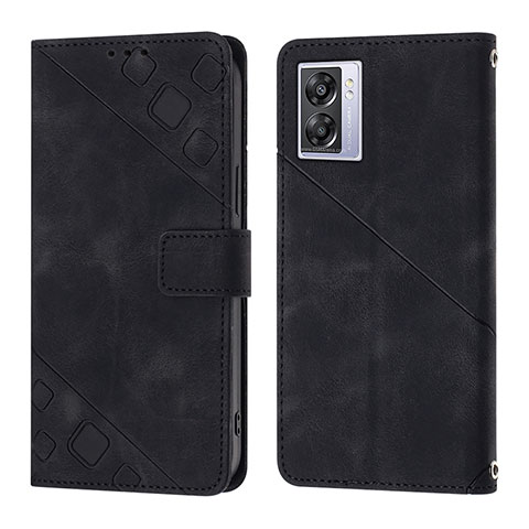 Funda de Cuero Cartera con Soporte Carcasa YB1 para Oppo A77 5G Negro