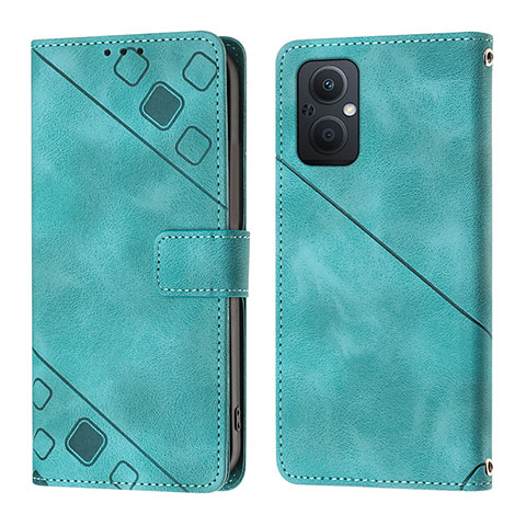 Funda de Cuero Cartera con Soporte Carcasa YB1 para Oppo A96 5G Verde