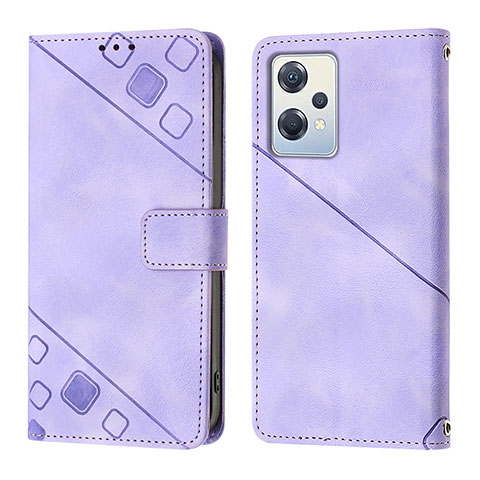 Funda de Cuero Cartera con Soporte Carcasa YB1 para Oppo K10X 5G Morado