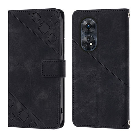 Funda de Cuero Cartera con Soporte Carcasa YB1 para Oppo Reno8 T 4G Negro