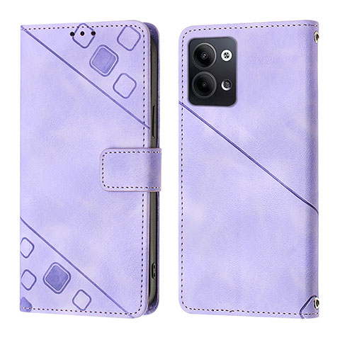 Funda de Cuero Cartera con Soporte Carcasa YB1 para Oppo Reno9 Pro 5G Morado