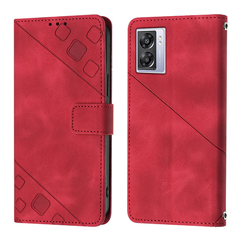 Funda de Cuero Cartera con Soporte Carcasa YB1 para Realme Narzo 50 5G Rojo