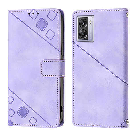 Funda de Cuero Cartera con Soporte Carcasa YB1 para Realme V23i 5G Morado