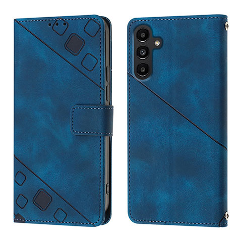 Funda de Cuero Cartera con Soporte Carcasa YB1 para Samsung Galaxy A04s Azul