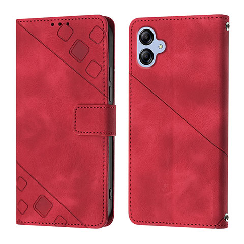 Funda de Cuero Cartera con Soporte Carcasa YB1 para Samsung Galaxy F04 Rojo