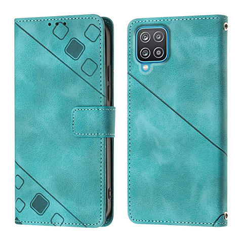 Funda de Cuero Cartera con Soporte Carcasa YB1 para Samsung Galaxy F12 Verde