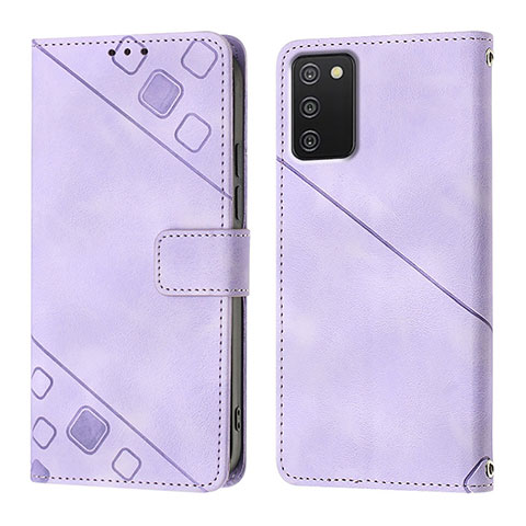 Funda de Cuero Cartera con Soporte Carcasa YB1 para Samsung Galaxy M02s Morado