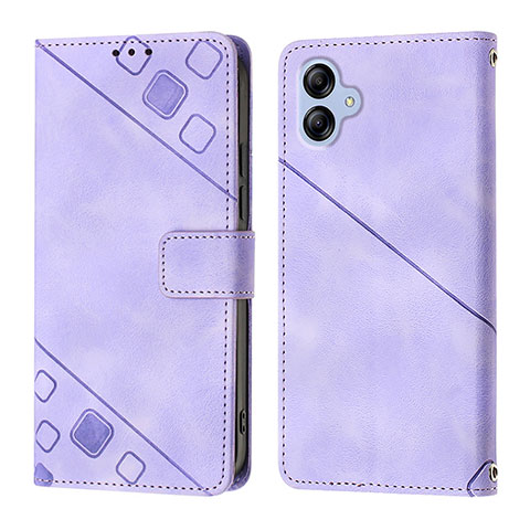 Funda de Cuero Cartera con Soporte Carcasa YB1 para Samsung Galaxy M04 Morado