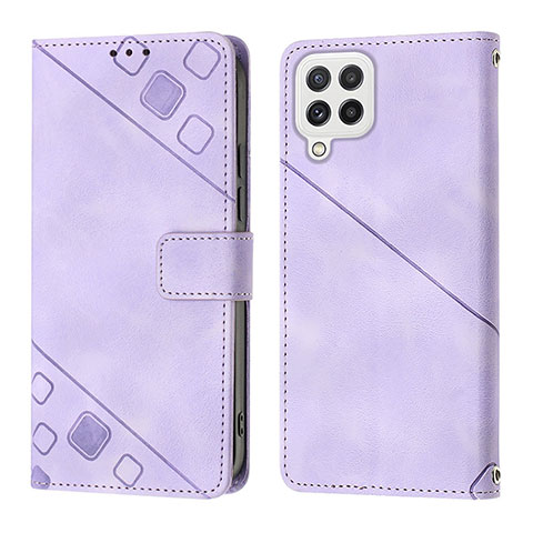 Funda de Cuero Cartera con Soporte Carcasa YB1 para Samsung Galaxy M32 4G Morado